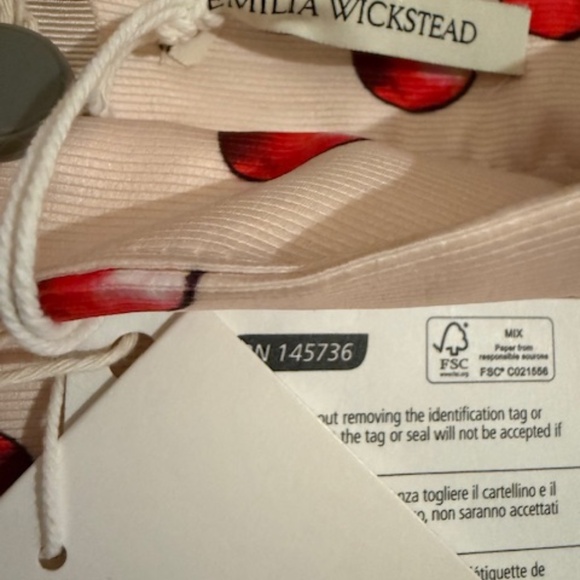 EMILIA WICKSTEAD Lorinda Printed Faille Midi Skirt In Pink and Red BNWT Size 4 - Picture 13 of 14